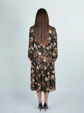 Load image into Gallery viewer, Midnight Floral Bloom Midi Dress
