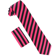 Load image into Gallery viewer, Vittorio Farina Striped Necktie &amp; Pocket Square
