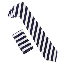 Load image into Gallery viewer, Vittorio Farina Striped Necktie &amp; Pocket Square
