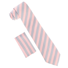 Load image into Gallery viewer, Vittorio Farina Striped Necktie &amp; Pocket Square
