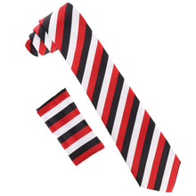 Load image into Gallery viewer, Vittorio Farina Striped Necktie &amp; Pocket Square

