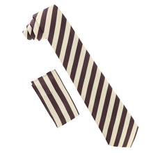 Load image into Gallery viewer, Vittorio Farina Striped Necktie &amp; Pocket Square
