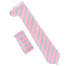 Load image into Gallery viewer, Vittorio Farina Striped Necktie &amp; Pocket Square
