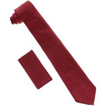 Load image into Gallery viewer, Vittorio Farina Solid Satin Paisley Necktie &amp; Pocket Square
