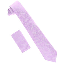 Load image into Gallery viewer, Vittorio Farina Solid Satin Paisley Necktie &amp; Pocket Square

