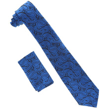 Load image into Gallery viewer, Vittorio Farina Solid Satin Paisley Necktie &amp; Pocket Square
