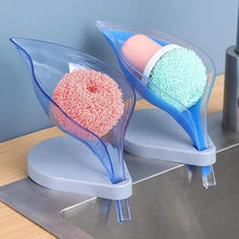 Load image into Gallery viewer, Non-slip leaf Shape Soap Box Bathroom Soap Holder Dish Storage Plate Tray Soap Holder Case Kitchen Supplies Bathroom Accessories Soap Dishes Sponge Container with Suction Cup Leaf Shape Self Draining for Bathroom Kitchen Sink
