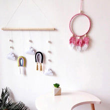 Load image into Gallery viewer, Nordic Healthier Style Cute Felt Clouds Shape Handmade Wall Hanging Fairy Tales Ornament Wooden Stick Tassel Pendant Hanging Ornaments For Kids Room Decoration Photography Props
