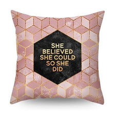 Load image into Gallery viewer, Nordic Style Pillow Covers Plant Letter Flower Geometric Sofa Cushion cover Headrest Pink Party Decorations Gift For Kids Geometric Decorative Throw Pillow Covers Square Cotton Cushion Covers Outdoor Sofa Home Pillow Covers
