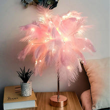 Load image into Gallery viewer, Novelty Feather Night Light Remote Fairy Copper Lamp for Home Living Room Bedroom Bedside Backlight Party Wedding Decoration Cute Study Lamps for Bedroom Décor
