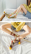 Load image into Gallery viewer, Novelty Harajuku Crystal Silk Tide Socks Funny Sunflowers Vines Flowers Happy Socks Casual High Quality Socks for Women
