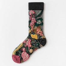 Load image into Gallery viewer, Novelty Harajuku Crystal Silk Tide Socks Funny Sunflowers Vines Flowers Happy Socks Casual High Quality Socks for Women
