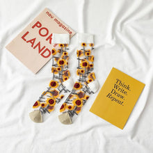 Load image into Gallery viewer, Novelty Harajuku Crystal Silk Tide Socks Funny Sunflowers Vines Flowers Happy Socks Casual High Quality Socks for Women
