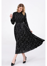 Load image into Gallery viewer, Black Floral Midi Dress
