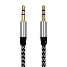 Load image into Gallery viewer, Nylon Braided 1m 3.5 mm  Aux Audio Cable Jack For Mobile Car Headphones Speakers

