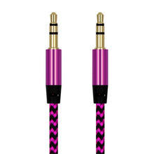 Load image into Gallery viewer, Nylon Braided 1m 3.5 mm  Aux Audio Cable Jack For Mobile Car Headphones Speakers
