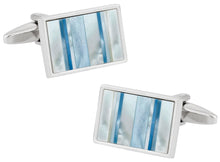 Load image into Gallery viewer, Ocean Blue Mother of Pearl Cufflinks
