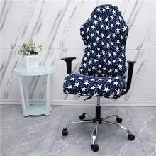 Load image into Gallery viewer, Office Computer Gaming Chair Covers Stretch Spandex Armchair Gamer Seat Cover Printed Household Racing Desk Rotating Slipcovers Soft Fit Universal Desk Rotating Chair Slipcovers, Removable Washable Anti-Dust Spandex Chair Protector Cover With Zipper
