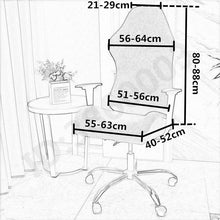Load image into Gallery viewer, Office Computer Gaming Chair Covers Stretch Spandex Armchair Gamer Seat Cover Printed Household Racing Desk Rotating Slipcovers Soft Fit Universal Desk Rotating Chair Slipcovers, Removable Washable Anti-Dust Spandex Chair Protector Cover With Zipper
