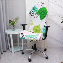 Load image into Gallery viewer, Office Computer Gaming Chair Covers Stretch Spandex Armchair Gamer Seat Cover Printed Household Racing Desk Rotating Slipcovers Soft Fit Universal Desk Rotating Chair Slipcovers, Removable Washable Anti-Dust Spandex Chair Protector Cover With Zipper
