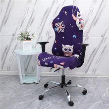 Load image into Gallery viewer, Office Computer Gaming Chair Covers Stretch Spandex Armchair Gamer Seat Cover Printed Household Racing Desk Rotating Slipcovers Soft Fit Universal Desk Rotating Chair Slipcovers, Removable Washable Anti-Dust Spandex Chair Protector Cover With Zipper
