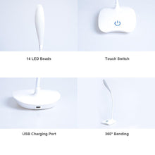 Load image into Gallery viewer, Office Desk LED Table Lamp USB Rechargeable Battery Bright Lamp Eye Care Mini Flex Room Desk Children's Lamp Bedroom Nightstand Decorative Table Lamp Cute Study Lamps for Bedroom Décor

