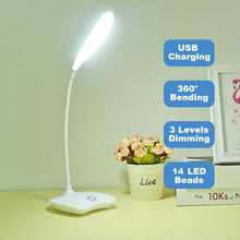 Load image into Gallery viewer, Office Desk LED Table Lamp USB Rechargeable Battery Bright Lamp Eye Care Mini Flex Room Desk Children's Lamp Bedroom Nightstand Decorative Table Lamp Cute Study Lamps for Bedroom Décor
