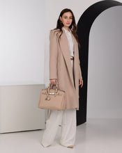 Load image into Gallery viewer, Geneva Classic Wraparound Wool Blend Overcoat in Beige
