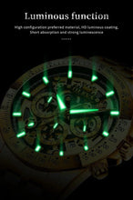 Load image into Gallery viewer, OLEVS Lxuxry Brand Gold Men's Watches Full Skeleton Stainless steel Chronograph Wristwatch Waterproof Luminous Quartz Watch Men
