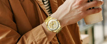 Load image into Gallery viewer, OLEVS Lxuxry Brand Gold Men's Watches Full Skeleton Stainless steel Chronograph Wristwatch Waterproof Luminous Quartz Watch Men
