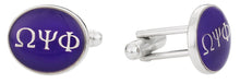 Load image into Gallery viewer, Omega Psi Phi Purple Silver Cufflinks
