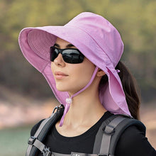 Load image into Gallery viewer, One Size Women Wide Large Sun Hat Bucket Hat Summer Outdoor Fishing Hiking UV Anti Neck Protection Shawl Wide Hat UV Sun Protection Safari Unisex Cap Ladies Hat Sport Summer Hat
