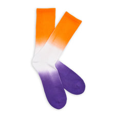 Load image into Gallery viewer, Orange / Purple Dip Casual Socks
