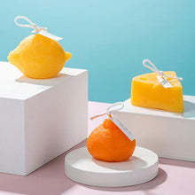 Load image into Gallery viewer, Orange Shaped Scented Candle Fruit Soy Wax Candle Smokeless Oil Aromatherapy Candle Cool Candles Shaped Candles Novelty Candle for Wedding Holiday Birthday Party Decor Aesthetic Candles for Women with Flower Fragrance
