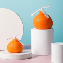 Load image into Gallery viewer, Orange Shaped Scented Candle Fruit Soy Wax Candle Smokeless Oil Aromatherapy Candle Cool Candles Shaped Candles Novelty Candle for Wedding Holiday Birthday Party Decor Aesthetic Candles for Women with Flower Fragrance
