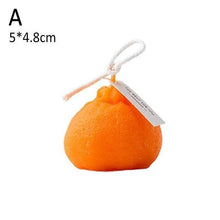 Load image into Gallery viewer, Orange Shaped Scented Candle Fruit Soy Wax Candle Smokeless Oil Aromatherapy Candle Cool Candles Shaped Candles Novelty Candle for Wedding Holiday Birthday Party Decor Aesthetic Candles for Women with Flower Fragrance
