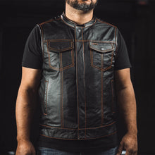Load image into Gallery viewer, The Cut Men's Motorcycle Leather Vest, Multiple Color Options
