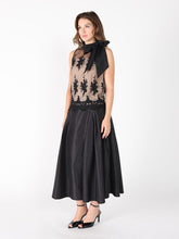 Load image into Gallery viewer, Organza-Like Neck Tie Sleeveless See-Through Top
