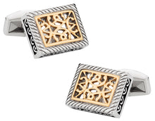 Load image into Gallery viewer, Ornate Two-Tone Stainless Steel Cufflinks
