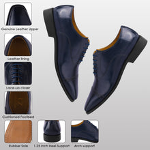 Load image into Gallery viewer, Oscar Mens Leather Lace up Oxford Designer Dress Shoes
