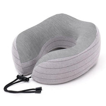 Load image into Gallery viewer, Outdoor Neck Support Pillow Headrest Travel Folding Slow Rebound Journey Trip Cushion Memory Foam Travel Pillow Neck Pillow, Ideal for Airplane Travel Comfortable Lightweight Improved Support Design Machine Washable Cover Must Have Travel Accessories
