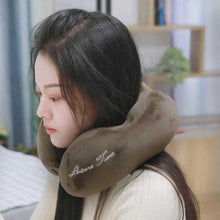 Load image into Gallery viewer, Outdoor Neck Support Pillow Headrest Travel Folding Slow Rebound Journey Trip Cushion Memory Foam Travel Pillow Neck Pillow, Ideal for Airplane Travel Comfortable Lightweight Improved Support Design Machine Washable Cover Must Have Travel Accessories

