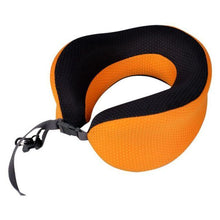 Load image into Gallery viewer, Outdoor Neck Support Pillow Headrest Travel Folding Slow Rebound Journey Trip Cushion Memory Foam Travel Pillow Neck Pillow, Ideal for Airplane Travel Comfortable Lightweight Improved Support Design Machine Washable Cover Must Have Travel Accessories
