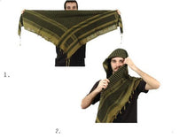 Load image into Gallery viewer, Outdoor Unisex Army Military Tactical Arab Shemagh Cotton Scarves Hunting Paintball Head Scarf Face Mesh Desert Bandanas Scarf Keffiyeh Women Men Scarf Shawl Wrap Pattern of Arab Shemagh Keffiyeh Men Arab Kufiyah Keffiyeh Arabic Muslim Head Wrap

