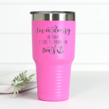 Load image into Gallery viewer, Outdoorsy Drink On Boats 30 oz Engraved Tumbler
