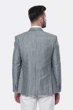 Load image into Gallery viewer, Striped Green Men Suit - Wessi
