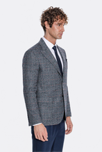 Load image into Gallery viewer, Checked Navy Blue Men Blazer - Wessi
