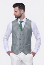 Load image into Gallery viewer, Striped Green Men Suit - Wessi
