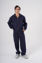 Load image into Gallery viewer, Unisex Oversize Half-Zip Sweatshirt &amp; Baggy Sweatpants Set
