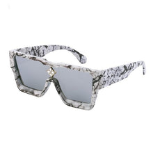 Load image into Gallery viewer, Oversized Square Shape Sunglasses For Women &amp; Men New  Luxury Design Sun Glasses For Female New Fashionable  Large Frame Silver Mirror Eyewear
